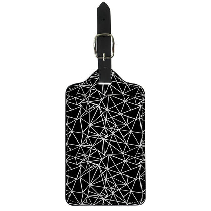 Black And White Geometric Mosaic Print Luggage Tag