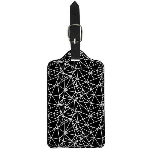 Black And White Geometric Mosaic Print Luggage Tag