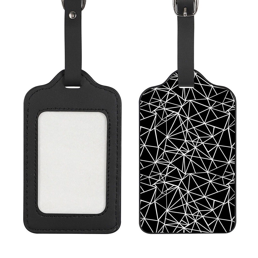 Black And White Geometric Mosaic Print Luggage Tag