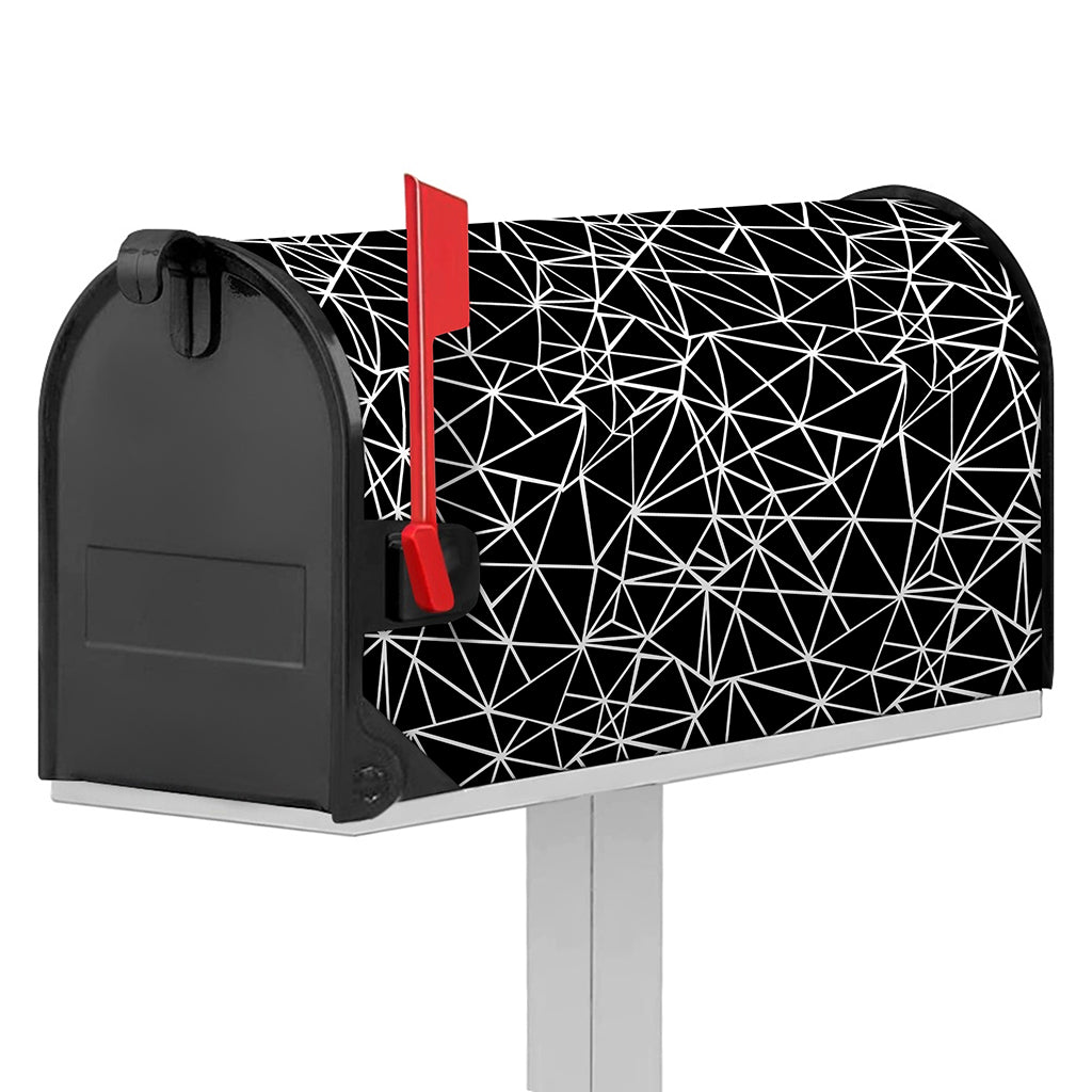 Black And White Geometric Mosaic Print Mailbox Cover