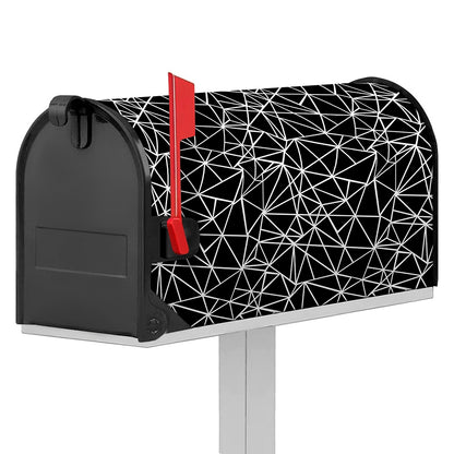 Black And White Geometric Mosaic Print Mailbox Cover