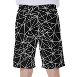 Black And White Geometric Mosaic Print Men's Beach Shorts