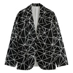 Black And White Geometric Mosaic Print Men's Blazer
