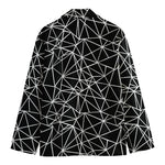 Black And White Geometric Mosaic Print Men's Blazer