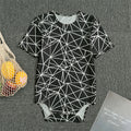 Black And White Geometric Mosaic Print Men's Bodysuit
