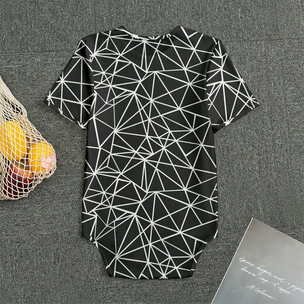 Black And White Geometric Mosaic Print Men's Bodysuit