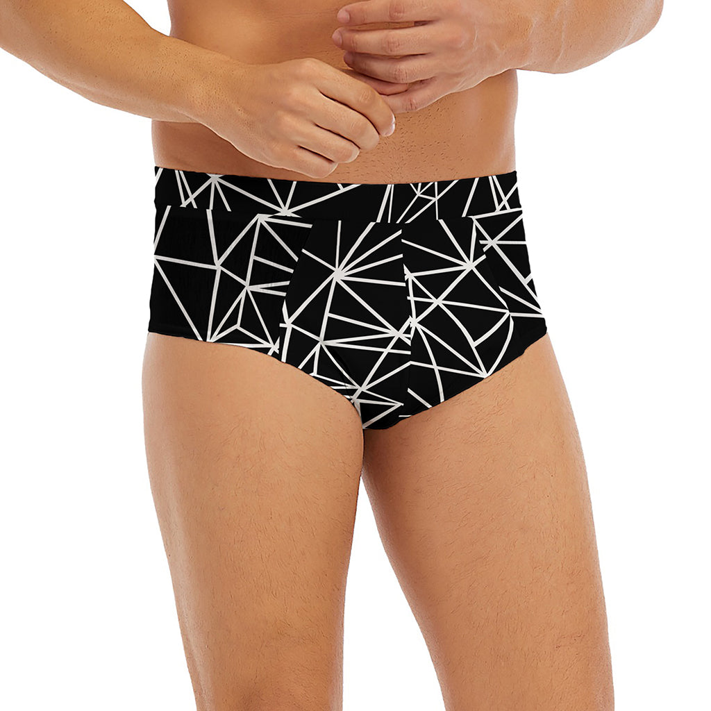 Black And White Geometric Mosaic Print Men's Briefs