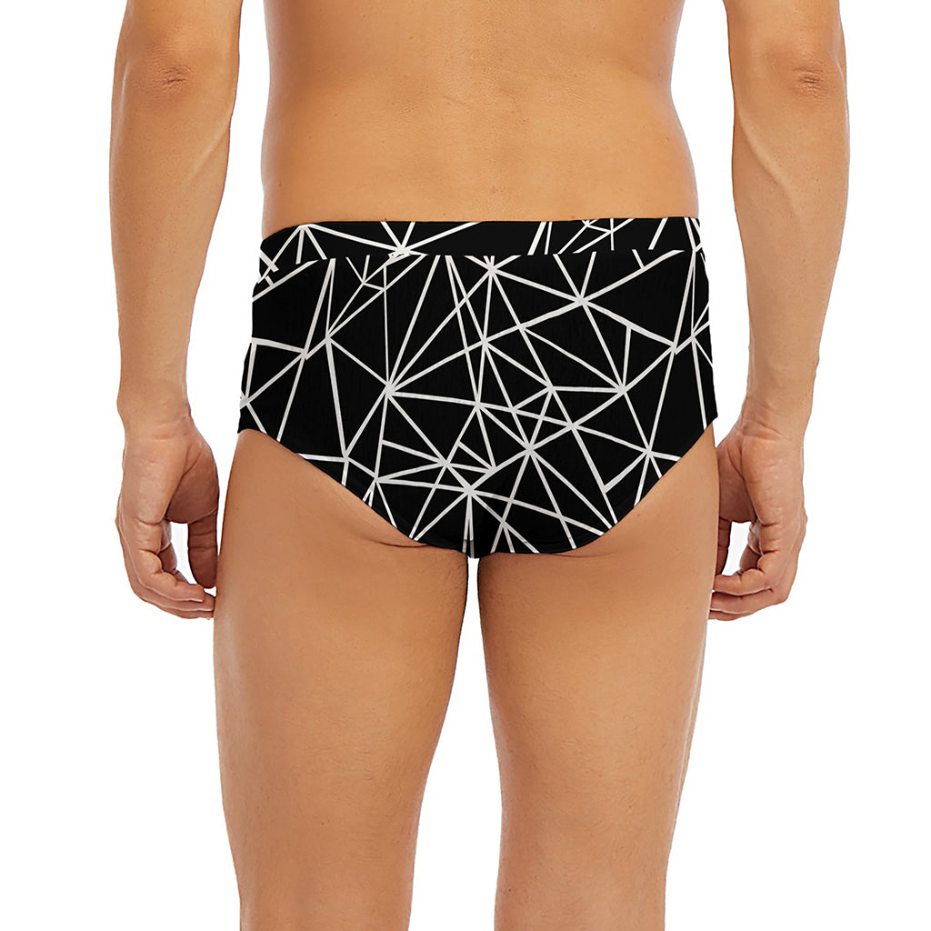 Black And White Geometric Mosaic Print Men's Briefs
