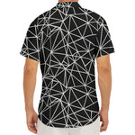 Black And White Geometric Mosaic Print Men's Deep V-Neck Shirt