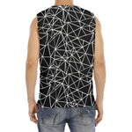 Black And White Geometric Mosaic Print Men's Fitness Tank Top