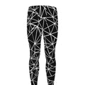 Black And White Geometric Mosaic Print Men's Leggings