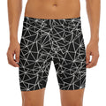 Black And White Geometric Mosaic Print Men's Long Boxer Briefs