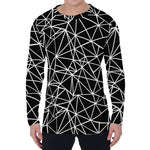 Black And White Geometric Mosaic Print Men's Long Sleeve T-Shirt