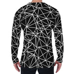 Black And White Geometric Mosaic Print Men's Long Sleeve T-Shirt