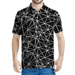 Black And White Geometric Mosaic Print Men's Polo Shirt