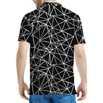 Black And White Geometric Mosaic Print Men's Polo Shirt