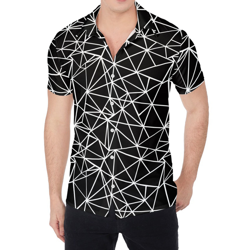 Black And White Geometric Mosaic Print Men's Shirt