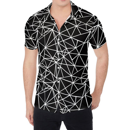 Black And White Geometric Mosaic Print Men's Shirt