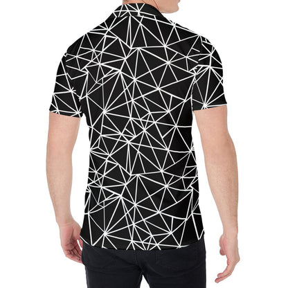 Black And White Geometric Mosaic Print Men's Shirt