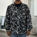Black And White Geometric Mosaic Print Men's Shirt Jacket