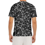 Black And White Geometric Mosaic Print Men's Short Sleeve Rash Guard