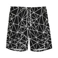 Black And White Geometric Mosaic Print Men's Athletic Shorts