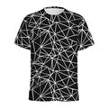 Black And White Geometric Mosaic Print Men's Athletic T-Shirt