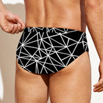Black And White Geometric Mosaic Print Men's Swim Briefs