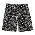 Black And White Geometric Mosaic Print Men's Swim Trunks