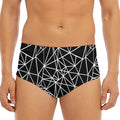 Black And White Geometric Mosaic Print Men's Triangle Swim Briefs