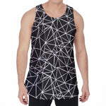 Black And White Geometric Mosaic Print Men's Velvet Tank Top
