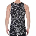 Black And White Geometric Mosaic Print Men's Velvet Tank Top