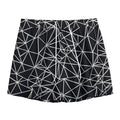 Black And White Geometric Mosaic Print Mesh Shorts