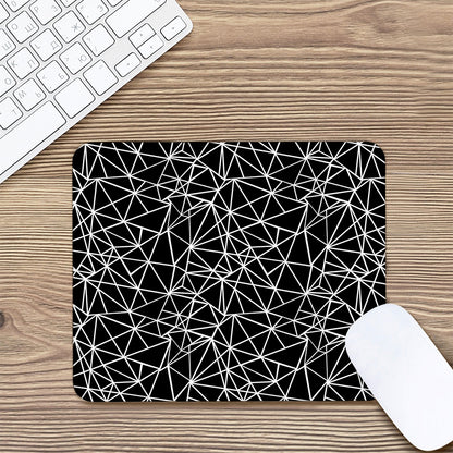 Black And White Geometric Mosaic Print Mouse Pad