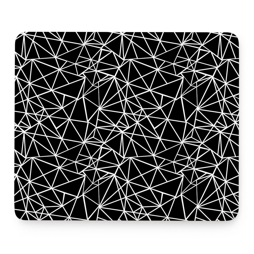 Black And White Geometric Mosaic Print Mouse Pad