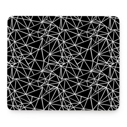 Black And White Geometric Mosaic Print Mouse Pad