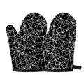 Black And White Geometric Mosaic Print Oven Mitts