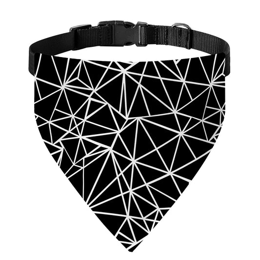 Black And White Geometric Mosaic Print Over The Collar Dog Bandana