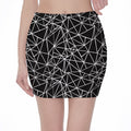 Black And White Geometric Mosaic Print Pencil Mini Skirt