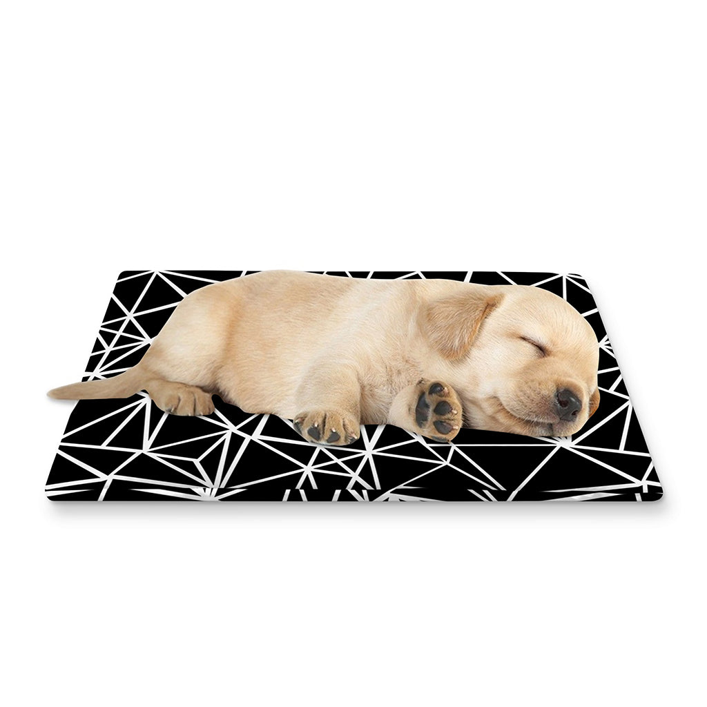 Black And White Geometric Mosaic Print Pet Cooling Mat Cover