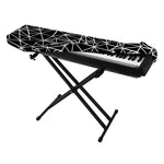Black And White Geometric Mosaic Print Piano Keyboard Cover