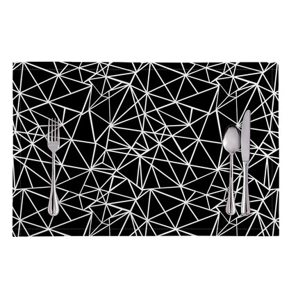 Black And White Geometric Mosaic Print Placemat