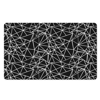 Black And White Geometric Mosaic Print Polyester Doormat