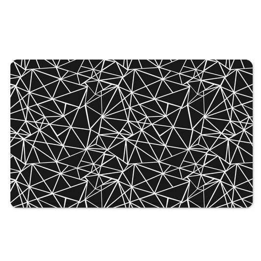 Black And White Geometric Mosaic Print Polyester Doormat