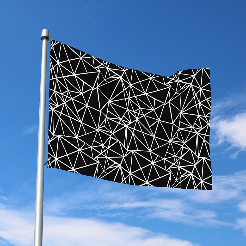 Black And White Geometric Mosaic Print Polyester Flag