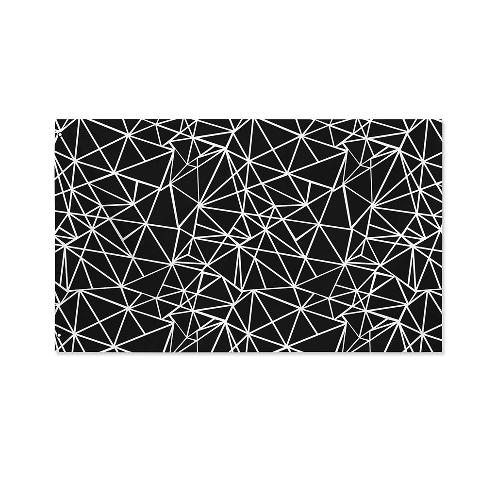 Black And White Geometric Mosaic Print Polyester Flag