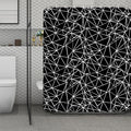 Black And White Geometric Mosaic Print Polyester Shower Curtain