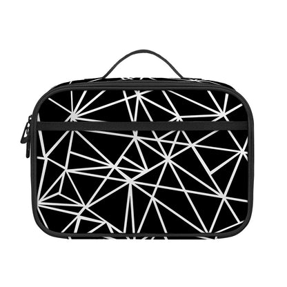 Black And White Geometric Mosaic Print Portable Lunch Bag