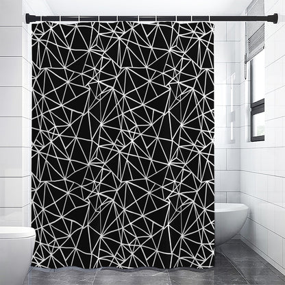 Black And White Geometric Mosaic Print Premium Shower Curtain