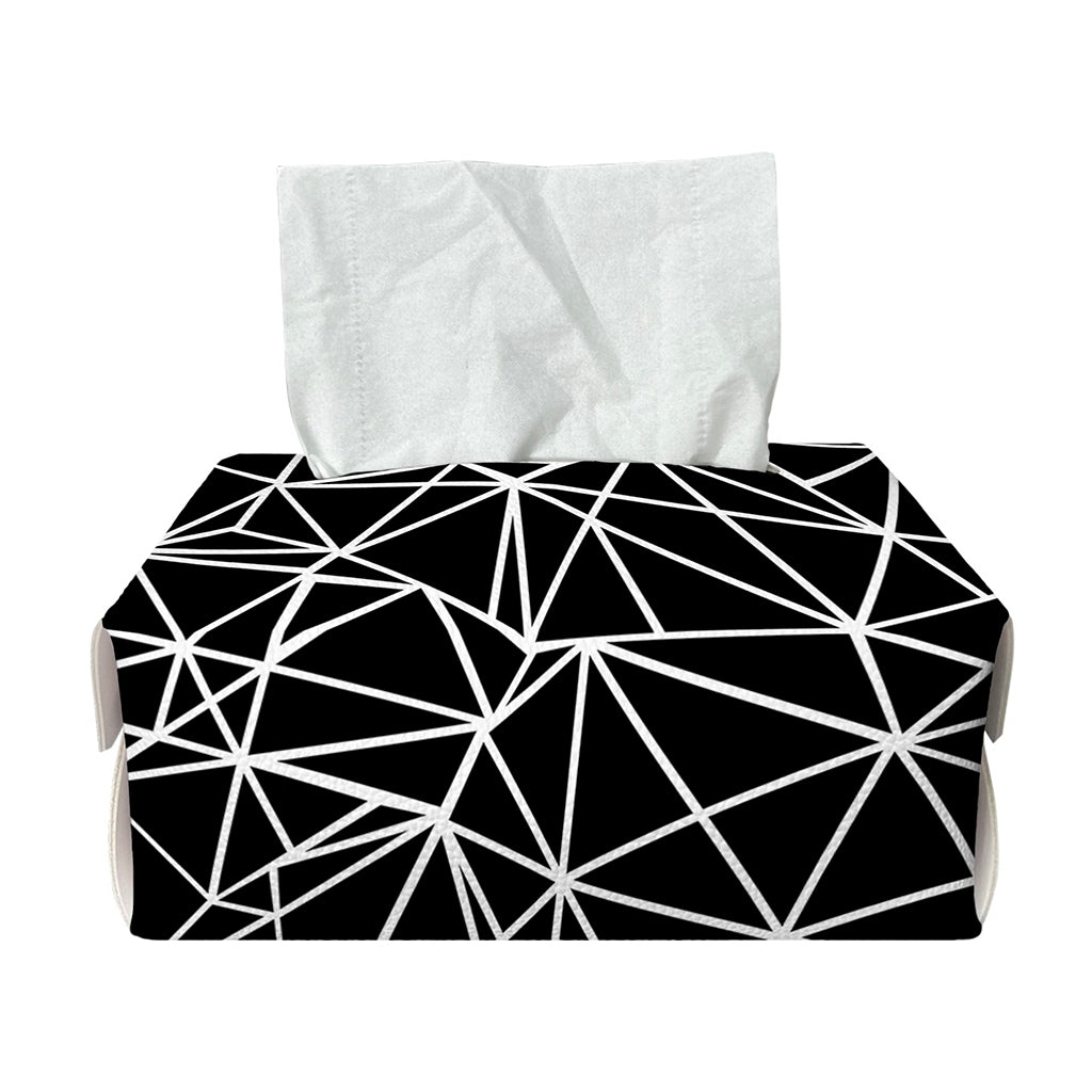 Black And White Geometric Mosaic Print Rectangle Tissue Box Cover